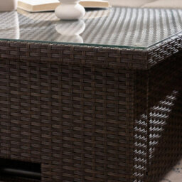 Furniturebox Uk Orlando Brown Rattan Rising Garden Coffee Dining Table - thumbnail 2