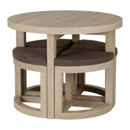Seconique Cambourne Stowaway Dining Set - Sonoma Oak Effect Veneer/brown Linen Fleck - thumbnail 3