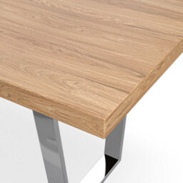 More4Homes Aria Dining Table And Chairs - Oak Effect Table Top W Chrome Legs + 4 Monza Faux Leather Dining Chairs W Chrome Legs (Black) - thumbnail 4