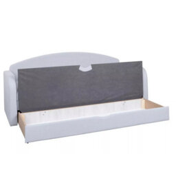 Sofa Bed With Storage Pull Out Sleep Function Tenus Ii Light Grey And Blue - thumbnail 6