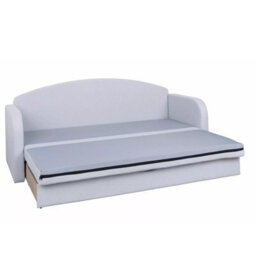 Sofa Bed With Storage Pull Out Sleep Function Tenus Ii Light Grey And Blue - thumbnail 5