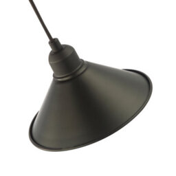 Happy Homewares Cone Shaped Industrial Metal Pendant Lamp Shade In Mat Black - 21Cm X 8Cm - thumbnail 5