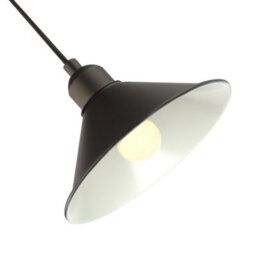 Happy Homewares Cone Shaped Industrial Metal Pendant Lamp Shade In Mat Black - 21Cm X 8Cm - thumbnail 8