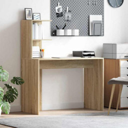 Walplus Desk With Shelf Sonoma Oak 102 X 50 X 124 Cm Engineered Wood - thumbnail 1