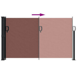 Walplus Retractable Side Awning Garden Sun Shade Canopy Gazebo For Back Door, Porch, Patio Brown 120X500 Cm - thumbnail 5