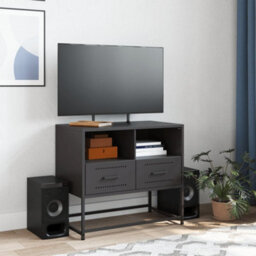 Berkfield Industrial Tv Cabinet Black 68X39X60.5 Cm Steel - thumbnail 3