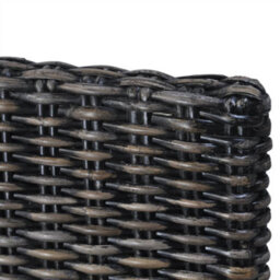 Walplus Dining Chairs 2 Pcs Black Kubu Rattan And Mahogany Wood - thumbnail 7