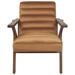 Beliani Retro Armchair Kisa Velvet Brown - thumbnail 4