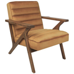 Beliani Retro Armchair Kisa Velvet Brown