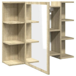 Berkfield Bathroom Mirror Cabinet Sonoma Oak 80X20.5X64 Cm Engineered Wood - thumbnail 6