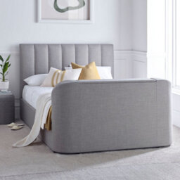 Lucille Upholstered Tv Bed Mid Grey - Double Bed Frame Only - thumbnail 4