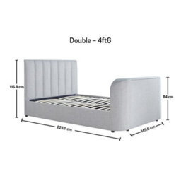Lucille Upholstered Tv Bed Mid Grey - Double Bed Frame Only - thumbnail 6