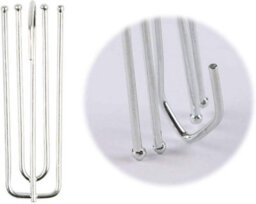 Homeelabador 40X Silver Metal Pinch Pleat Prong Curtain Hooks Galvanised Curtain Tape Hook Pin For Door Windows Curtains And Shower Curtain. - thumbnail 2