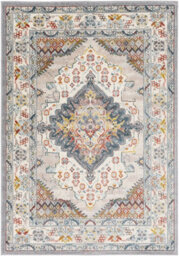 Livabliss Ankara-Vintage Grey Taupe Blue Traditional Boho Living Dining Bedroom Rug 200 X 275 Cm Easy Care, Non Shedding - thumbnail 1