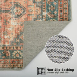 Decoranddecor Area Rugs, Living Room Rugs, Washable Rugs, 160X230Cm, Non-Slip, Pet Friendly, Low Pile, Persian Rug - Calmere - thumbnail 3