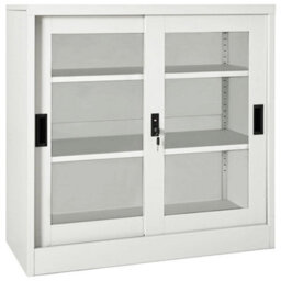 Vidaxl Sliding Door Cabinet Light Grey 90X40X90 Cm Steel