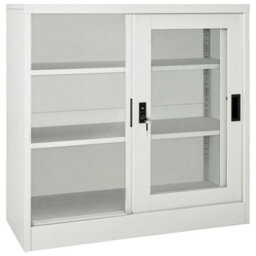 Vidaxl Sliding Door Cabinet Light Grey 90X40X90 Cm Steel - thumbnail 5