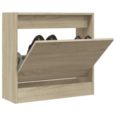 Walplus Shoe Cabinet Sonoma Oak 60X21X57 Cm Engineered Wood - image 1