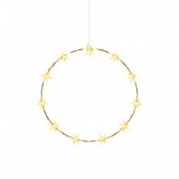 Pegdev - Pdl Outdoor Christmas Led Metal Wreath Ring Warm White Lights With 8 Functions Indoor Outdoor Festive Decoration 55Cm