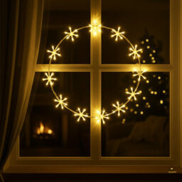 Pegdev - Pdl Outdoor Christmas Led Metal Wreath Ring Warm White Lights With 8 Functions Indoor Outdoor Festive Decoration 55Cm - thumbnail 3