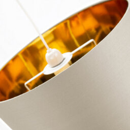 Happy Homewares Contemporary Cream Cotton 14 Table/pendant Lamp Shade With Shiny Copper Inner - thumbnail 4