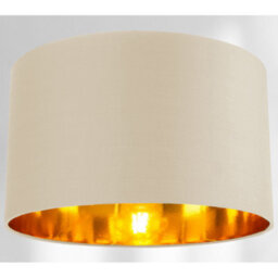 Happy Homewares Contemporary Cream Cotton 14 Table/pendant Lamp Shade With Shiny Copper Inner - thumbnail 2