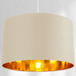 Happy Homewares Contemporary Cream Cotton 14 Table/pendant Lamp Shade With Shiny Copper Inner - thumbnail 7