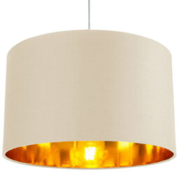 Happy Homewares Contemporary Cream Cotton 14 Table/pendant Lamp Shade With Shiny Copper Inner - thumbnail 6