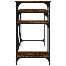 Walplus Desk With Shelves Smoked Oak 105X50X90 Cm Engineered Wood&iron - thumbnail 6