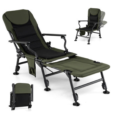 Costway Foldable Fishing Chair For Adults All-Terrain Camping Chair With Detachable Footrest - image 1