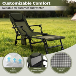 Costway Foldable Fishing Chair For Adults All-Terrain Camping Chair With Detachable Footrest - thumbnail 6