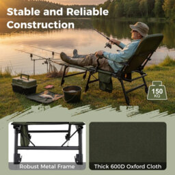 Costway Foldable Fishing Chair For Adults All-Terrain Camping Chair With Detachable Footrest - thumbnail 5