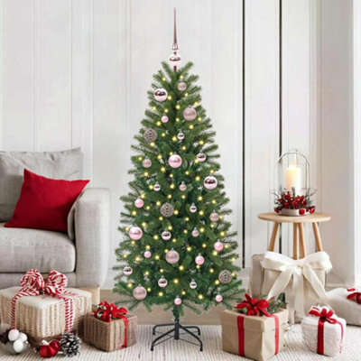 Vidaxl Christmas Bauble Set With 150 Leds 61 Pcs Pink Plastic - image 1