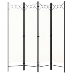 Berkfield Practical 4-Panel Room Divider Cream White 160X180 Cm - thumbnail 2