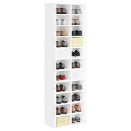 Berkfield Durable Shoe Cabinet White 54X34X183 Cm Engineered Wood - thumbnail 3
