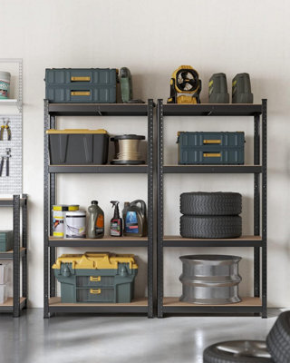 Songmics Boltless Steel Shelving Unit, Set Of 2, 4-Tier Storage Rack For Garage And Shed, Black - image 1