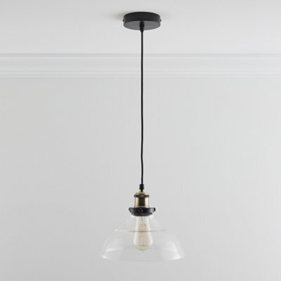 K Living Jack One Light Hanging Clear Glass Ceiling Pendant With Filament Bulb - image 1