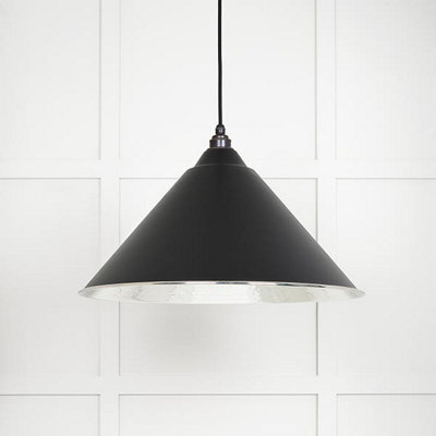 From the Anvil Hammered Nickel Hockley Pendant In Elan Black - image 1
