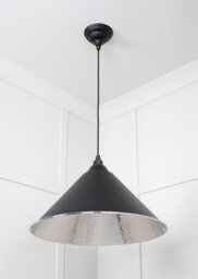 From the Anvil Hammered Nickel Hockley Pendant In Elan Black - thumbnail 5