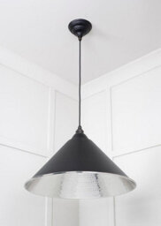 From the Anvil Hammered Nickel Hockley Pendant In Elan Black - thumbnail 4