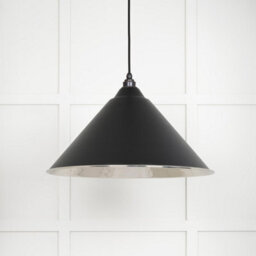 From the Anvil Hammered Nickel Hockley Pendant In Elan Black - thumbnail 2
