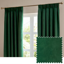 furn. Furn The Ultimate Velvet Blackout Pencil Pleat Curtain Pair, Emerald, (W) 117 X (D) 137Cm