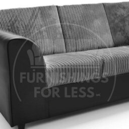 Furnishings For Less UK Luxor Black And Grey Jumbo Cord Large 5 Seater Corner Sofa Long Right Hand Facing - Full Back - thumbnail 2