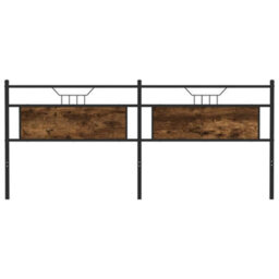 Berkfield Headboard Smoked Oak 193 Cm Engineered Wood And Steel - thumbnail 4