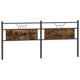 Berkfield Headboard Smoked Oak 193 Cm Engineered Wood And Steel - thumbnail 6