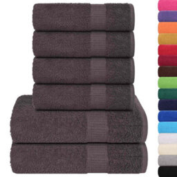 Berkfield Durable 6 Piece Towel Set Anthracite 360 Gsm 100% Cotton