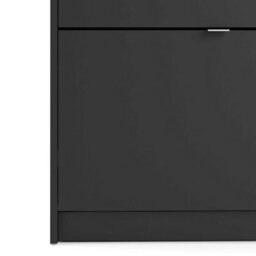 Wyld Haus Prague Matt Black Shoe Cabinet 3 Flip-Down Doors 6 Shelves Slim Hallway Storage - thumbnail 7