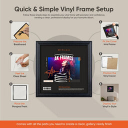 "12X12""  White Classic Vinyl Record Frame For 12 Inch Lp Album Covers - Elegant Wall Display - Ak Frames" - thumbnail 7