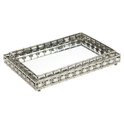Urbn-Living Urbnliving - Rectangle Silver Mirror Tray - image 1