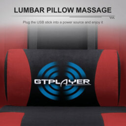 Gtplayer Fabric Gaming Chair, Massage Ergonomic Computer Chair With Footrest, Lumbar Support, Home Office Pc Racing Chairs, Red - thumbnail 8